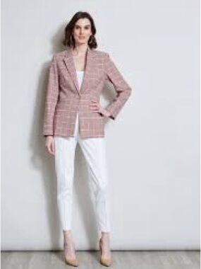 RIANI plaid blazer size 8